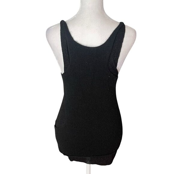 Zadig & Voltaire Small Deluxe Miria Defile Top Cashmere Black Cutout Tank - Picture 9 of 10